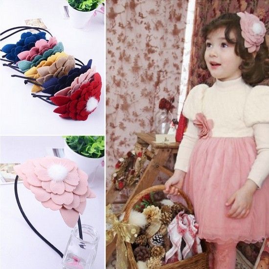 Korean Style Children Hair Accessories Hairband Big Flowers Exquisite