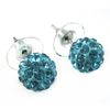 Cheap Free shipping Mixed 240pcs/lot 12 Color 10mm Clay Rhinestone Crystal Eearring. Best Studs Lot