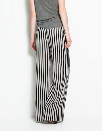 black and white loose pants