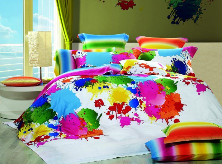 Multicolor Inkjet Full Queen Bedding Set Bedclothes Multicolor Inkjet Full Queen Bedding Set Bedclothes Egyptian Cotton Duvet Quilt Cover Bed Sheet Comforter Or Textile Girls Sets