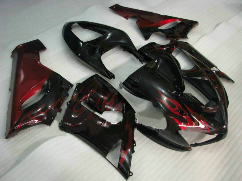 Motorfietsverbarsting Set voor Kawasaki Ninja ZX6R 05 06 Carrosserie ZX-6R 636 ZX 6R 2005 2006 Red Black Fairing Body Kit KG71