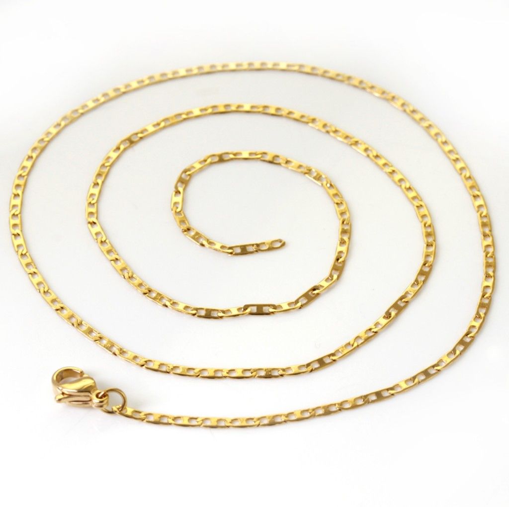 5 pçs / lote delicat 2.7mm charme menina jóias de ouro-placa colar de corrente de aço Inoxidável 17.7 '' xl-183
