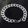 1 set di modo classico enorme pesante in acciaio inox Figaro Cuba argento uomini necklacebracelet XL-121