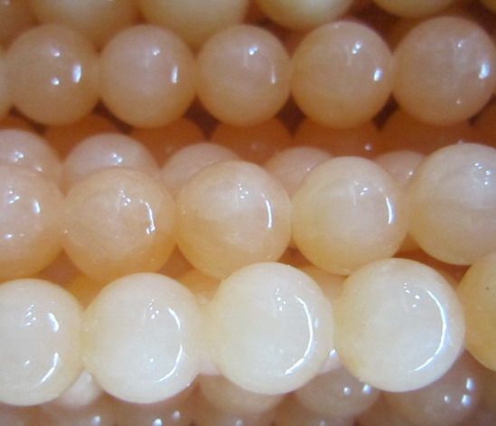 Wholesale 8mm Cream Colored Jade Gemstone Round Beads Bead From