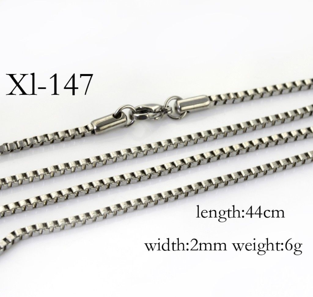 10 adet / grup 2mm benzersiz ışık unisex takı gümüş Paslanmaz çelik küçük kutu zinciri nckelace21.6 ''