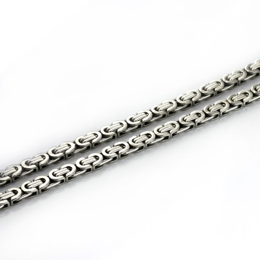 1pcs 6.3mm särskiljande klassiska mäns smycken silver rostfritt stål byzantinsk kedja nckelace21.6 