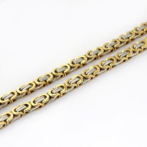 1 adet 6.3mm ayırt edici klasik erkekler takı silvergolden Paslanmaz çelik Bizans zincir nckelace