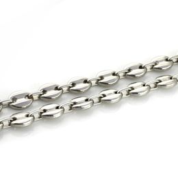 1pcs 11mm high-grade unique men jewelry silver Stainless steel lovely coffee bean chain nckelace