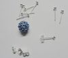 300set 925 silver plated earring Ear cap & Ear Needle DIY half hole beads earrings accessories