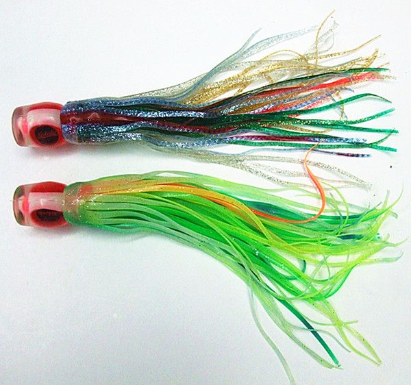 Octopus Lure Big Game Bait Trolling Lure Tuna Lure Fishing tackle Soft Skirt Bait Soft Head Double Skirt 9.5" 8.5" 7.5"