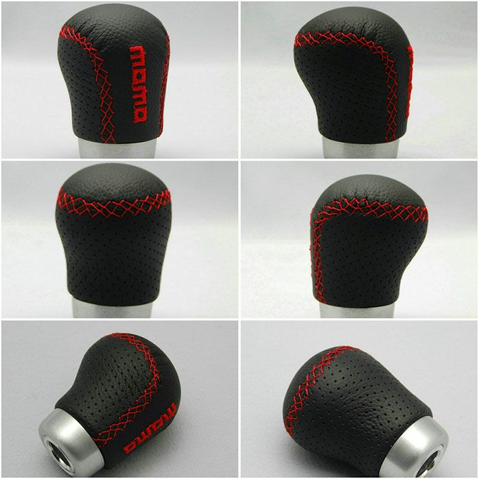 Aluminum Real Leather Manual Gear Shift Knobs Stick Shift Knob Stitch
