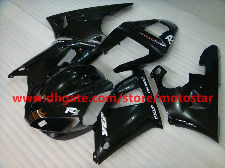 Wszystkie czarne body Fairings Zestaw do YZF R1 2000 2001 YZF-R1 00 01 YZFR1 1000 YZF1000 Motocyklowy zestaw