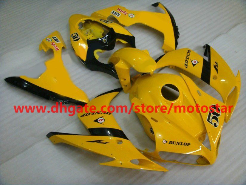 Para 2004 2005 2006 YAMA YZF-R1 04 05 06 YZFR1 YZF1000 YZF R1 kit amarelo carenagens tampa do tanque cheio