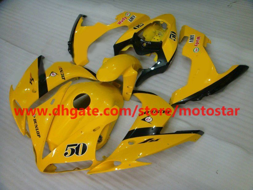 För 2004 2005 2006 Yamaha YZF-R1 04 05 06 YZFR1 YZF1000 YZF R1 Yellow Fairings Kit Full Tank Cover