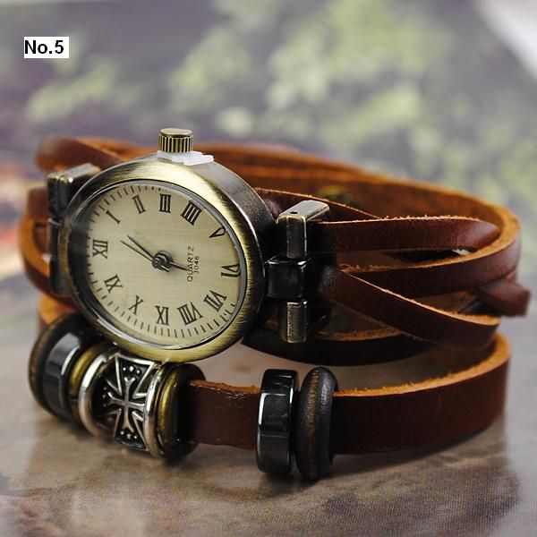 Womens leather bangle watches for women