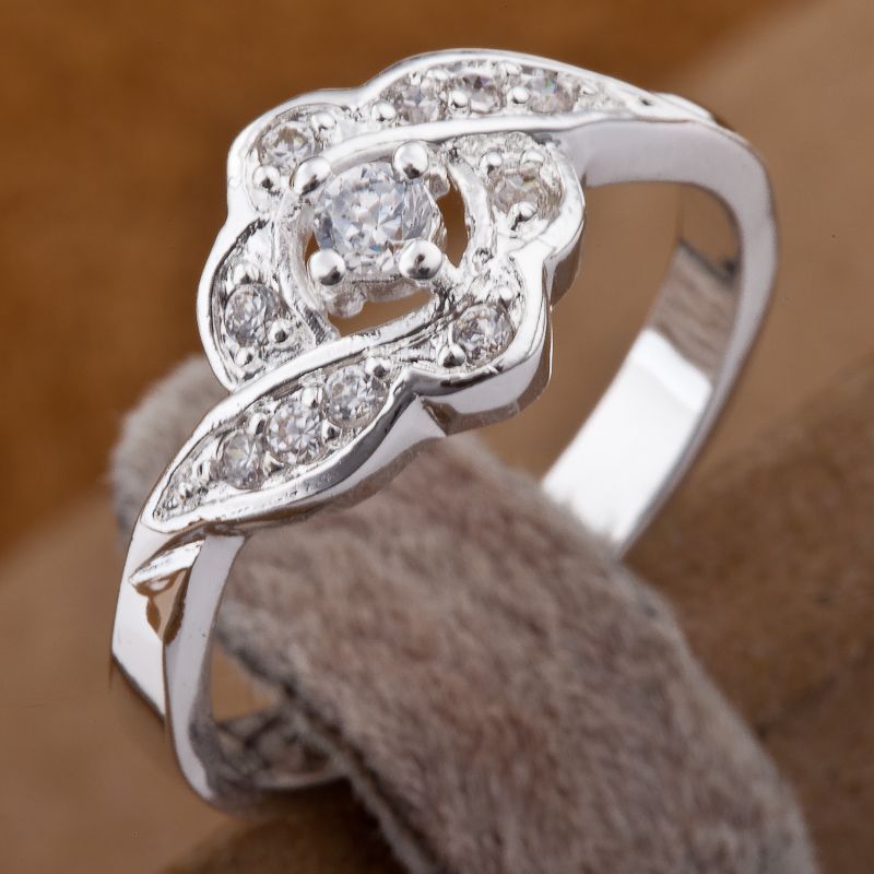 Sparkly 925 Silver Shining Diamond Circles Rings Multi Styles Diamond Rings Mixed Size 7,8 