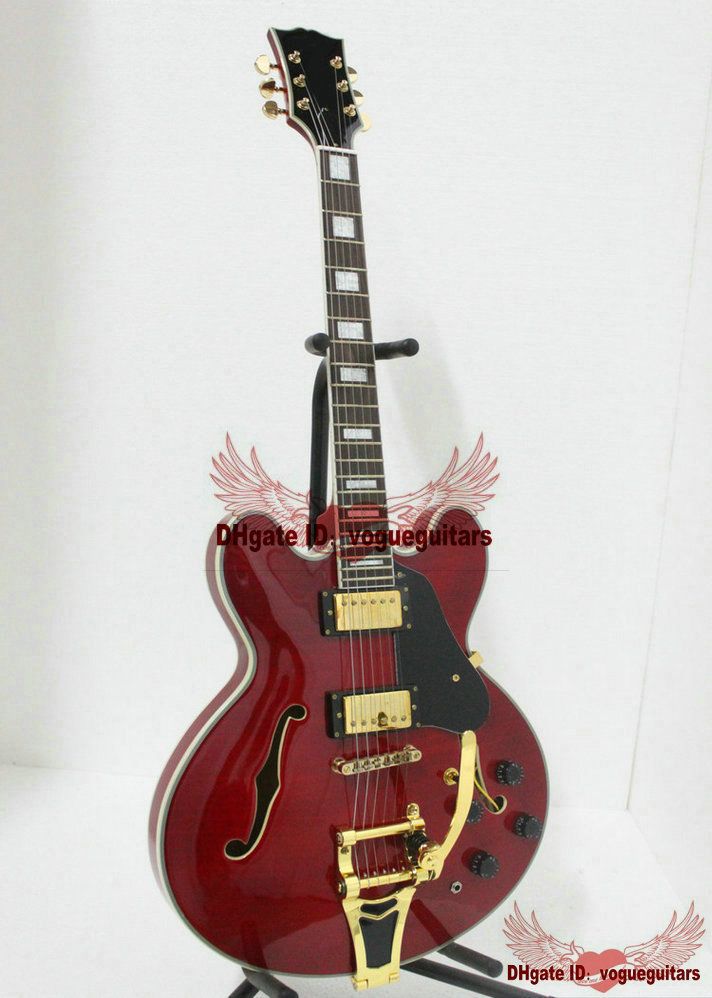 الكلاسيكية Red Jazz Guitar Hardware Gold Guitar Guitar Guitar من China A9