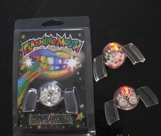 LIGHT UP LED FLASHING MOUTH PIECE MULTI COLOR RAVE PARTY FAVORS GLOW BLINK