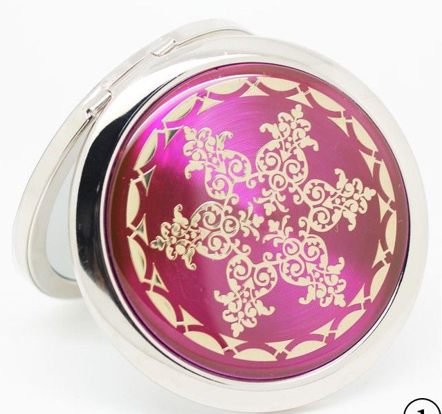 Vente en gros - Mélange de veines de CD Miroir compact Miroir de maquillage Faveur de mariage Logo de gravure personnalisé