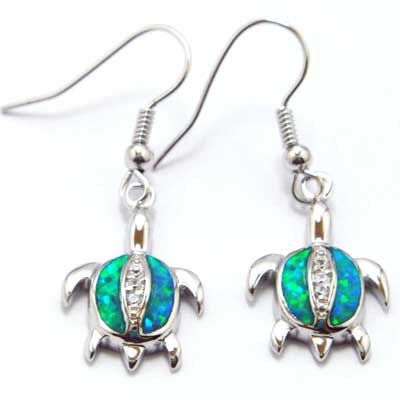 

newest fashion opal earring Mexican turtle Opal earrings 925 stamped