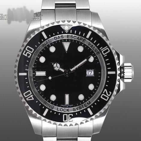 Luxo preto dail Bezel Cerâmica 44mm 116660 Relógio Automático dos homens de Aço Inoxidável Relógio de Pulso Pesado dos homens