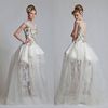 2013 Newest Vintage V Neck Ball Gown Appliqued Lace Tull.Net Zipper Short Sleeves Prom Wedding Dress