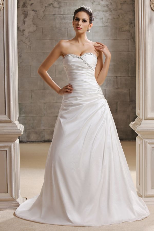 simple ruched wedding dress