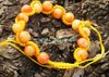 Round cherry red jade beads of pure hand snake charm bracelet.