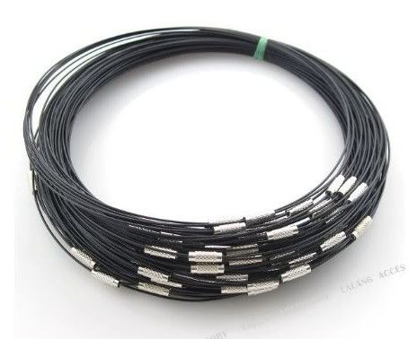 Multi Color Stainless Steel Wire Cord Necklaces Chains new 200pcs lot Jewelry Findings & Components 18 304J