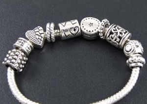Alloy Heart Love Star Spacer Loose Beads 100pcs/lot Tibetan Silver Fit Charm Bracelet Jewelry DIY