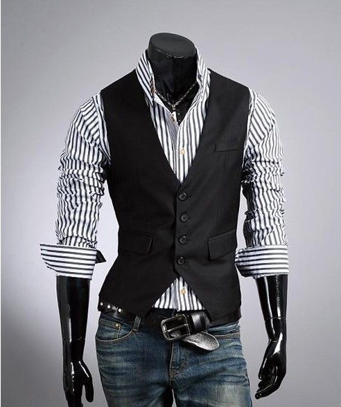 Hot 2016 Spring New Business Casual Wear Mens Suit Vests Slim Vests ...