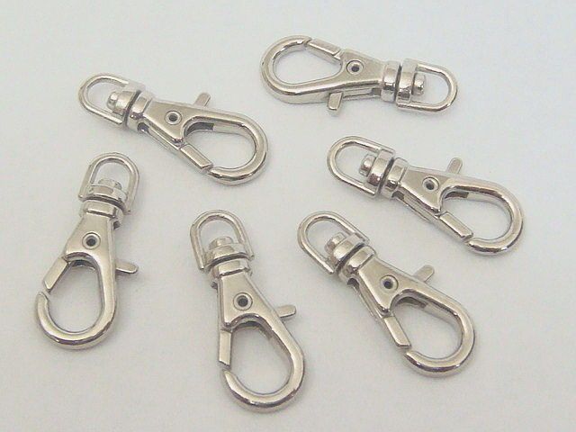 HI-Q DIY 100pcs 22X8MM / 36X16MM Silver Plated Lobster Swivel Clasp For Key Rings Jewelry findings