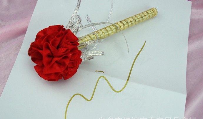 Stylo à fleur d'oeillet Mariage Signe d'encre doré dans un stylo Réception de mariage Invité Signe dans la douche nuptiale stylos accessoires de fête festive