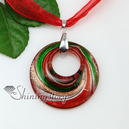 round glitter swirled pattern lampwork murano venetian handmade glass necklaces pendants cheap china jewelry fashion mup175