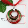 Rund Glitter Swirled Pattern Lampwork Murano Venetian Handgjorda Glas Halsband Pendants Billiga Kina Smycken Mode MUP175