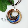 Rund Glitter Swirled Pattern Lampwork Murano Venetian Handgjorda Glas Halsband Pendants Billiga Kina Smycken Mode MUP175