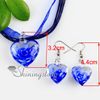 heart with flowers inside lampwork murano Italian venetian glass fashion pendants and earrings jewelry handmade fashion jewelry Mus46