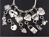 120 teile / los Mix Tibetischen Silber LIEBE / Herz Großes Loch Perlen Fit Europäischen Charme Armbänder Schmuck DIY B319-B945