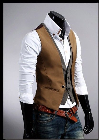 Fashion Plaid Two Men Gilet Male Vests 2446 From Hao_bag, $30.92 ...