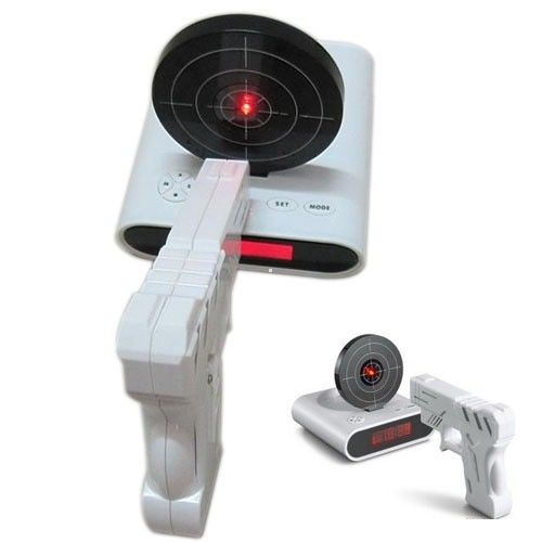 2019 Unique 2.3 LCD Laser Gun Target Shooting Alarm Desk Clock Set