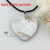 heart patchwork sea water rainbow abalone shell mother of pearl pendants leather necklaces jewelry