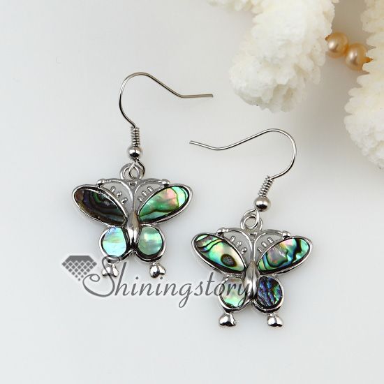 Vintage Ohrringe Libelle mit Glasperlen und Perlmuttperle