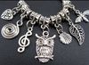 140 teile/los Tibet Silber Eule Blätter Biene Baumeln Große Loch Perlen Fit Europäischen Charm Armband Schmuck DIY