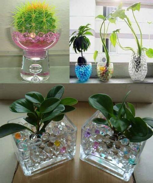 Water Marbles Blue Crystal Soil Gel Balls Plants Decoration Wedding Centerpieces