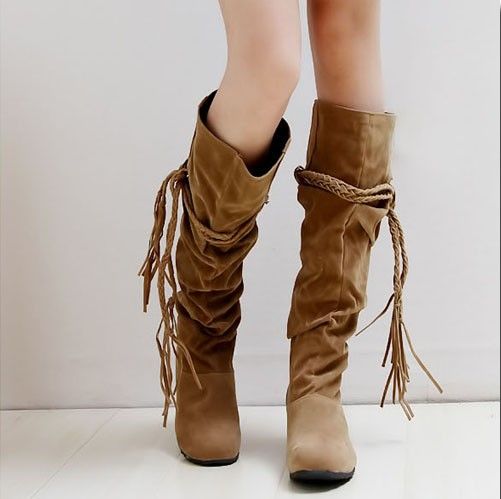 flat tassel boots