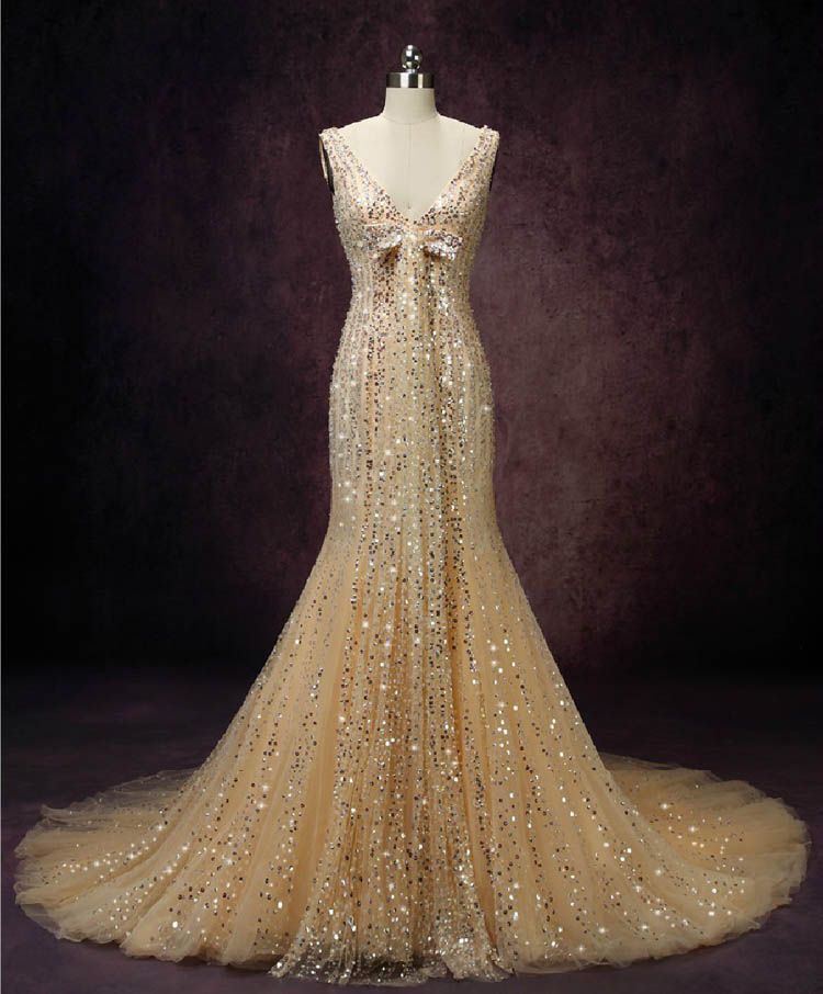 Gold Sequin Wedding Dress