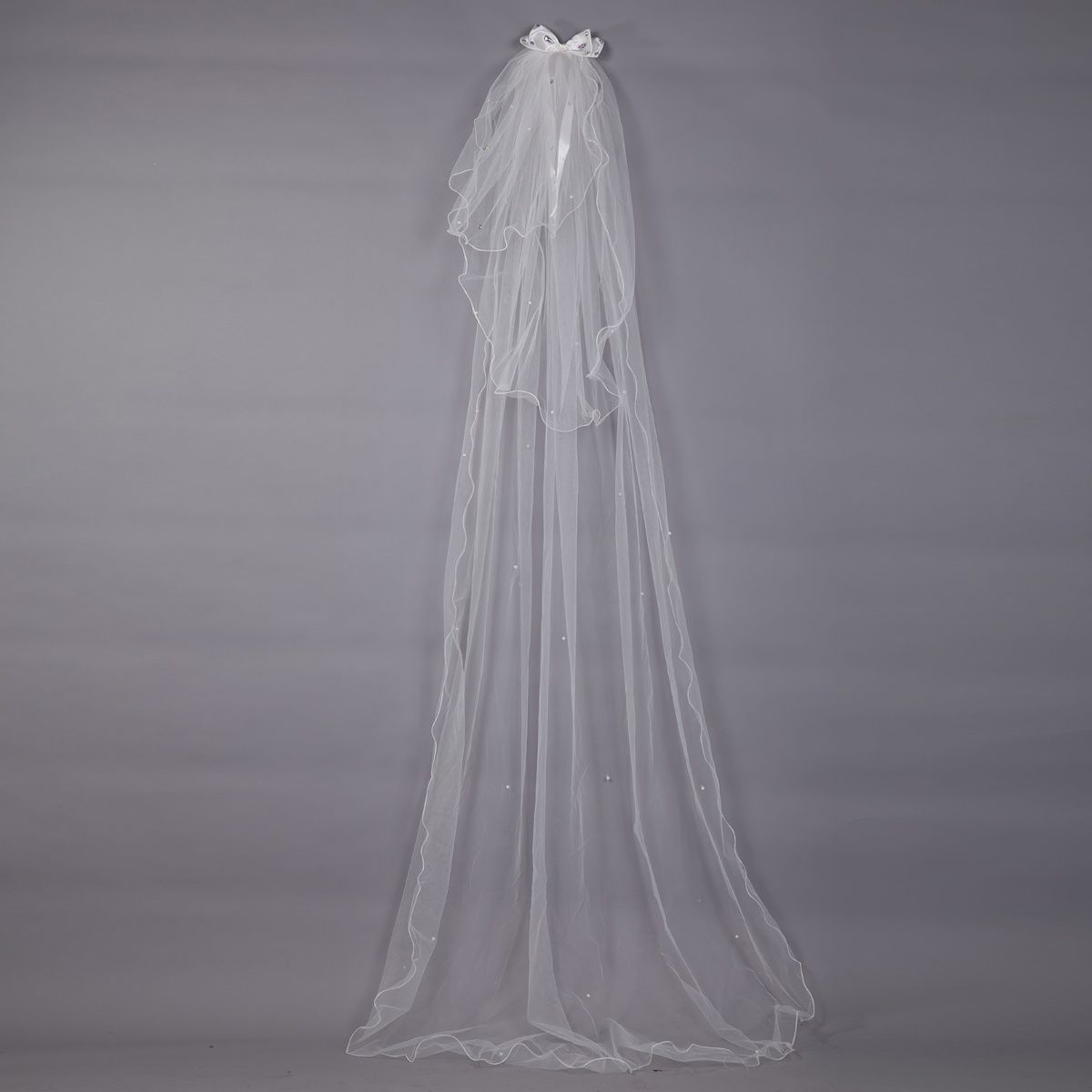 Hot Sale Stylish Bridal Veil For Wedding 3 Layers With Bow In Top And