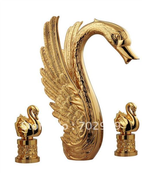 2019 Gold Finish Pvd Bathroom Swan Bathtub Faucet Swan