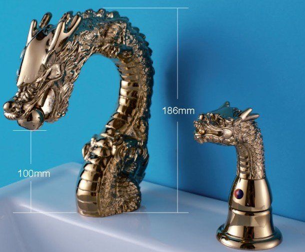 2021 2 Holes Single Handle Gold Pvd Bathroom Sink Faucet Dragon Faucet Widespread Lavatory Sink Faucet From Kavinxiaoyi 336 69 Dhgate Com
