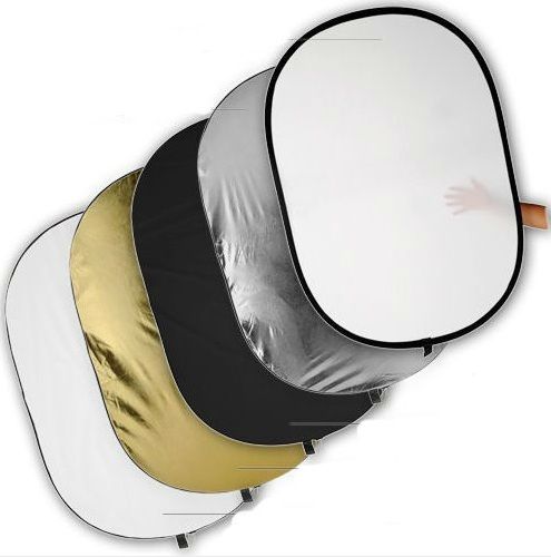 40inch 100cm Extra Large Oval 5 in 1 Reflector Panel Kit with Black, White, Sil